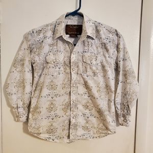 Boys Retro Stlye Pearl Snap Shirt - sz small (6?)